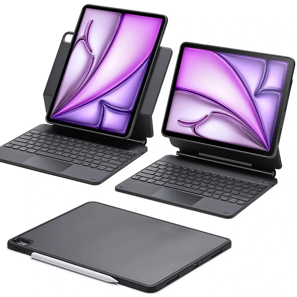 ESR Ipad Air 13 Inch Keyboard Case M4/M3/M2, 2026/2025/2024 Magnetic Stand Black